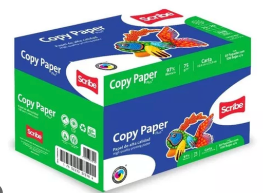 Caja de Resmas de Papel Tamaño Carta Copy Paper